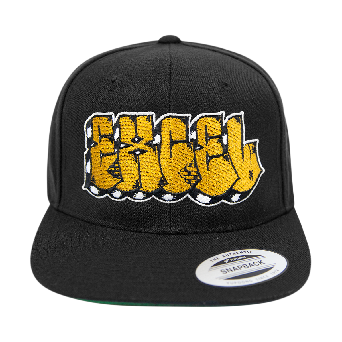 Block Letters Snapback - Black/Gold